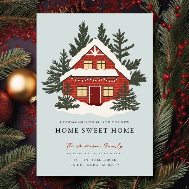 Pins et chalet de merisier Faire-part de déménagem (Créateur téléchargé)