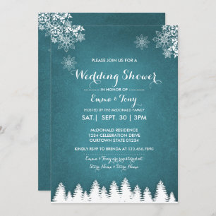Pins rustiques Hiver Mariage Douche Invitation