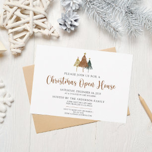 Pins Rustiques Noël Open House Invitation