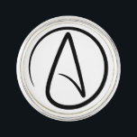 Pin's Symbole athéisme - Symbole athée<br><div class="desc">Symbole de l'athéisme noir. Grand cadeau pour athée,  cadeau pour philosophe,  cadeau pour scientifique et idée cadeau pour athéisme cool.</div>