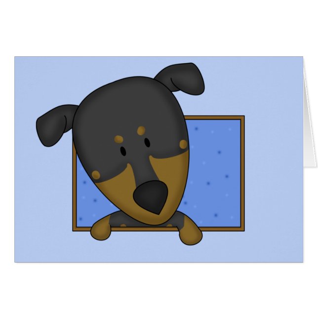Pinscher encadré de dobermann de bande dessinée (Devant horizontal)