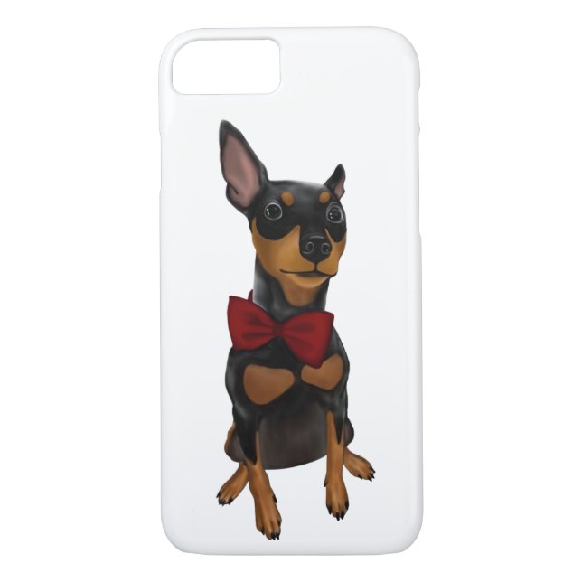 Pinscher miniature (Pin de minute) avec le coque (Dos)