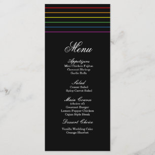 Pinstripe Pride Colonnes LGBT Menu Mariage