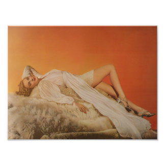 Pinup Girl on Fur Photo Print