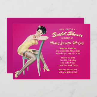 Pinup Sexy Vintage douche nuptiale Invitation