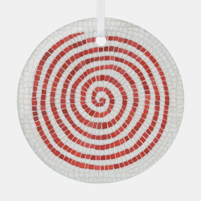 PINWHEEL MOSAIC Cercle de verre ornement (Recto)