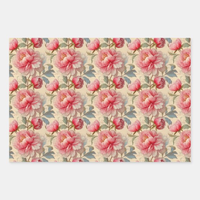 Pionies enveloppant du papier (Devant)