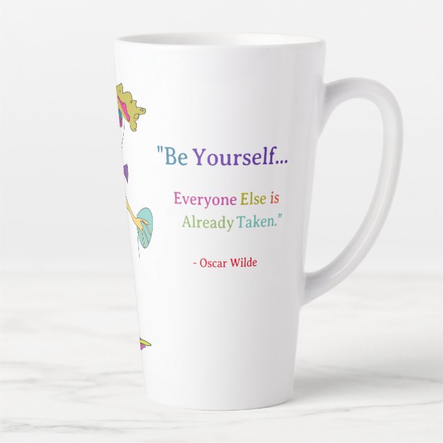 'Piper' - "Be Yourself" (Oscar Wilde) Latte Mug (Droite)
