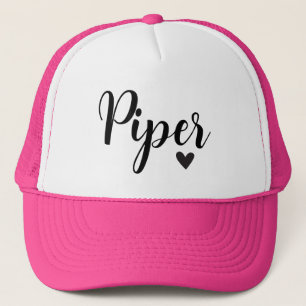 Piper Name Casquette Black White Vêtements Anniver