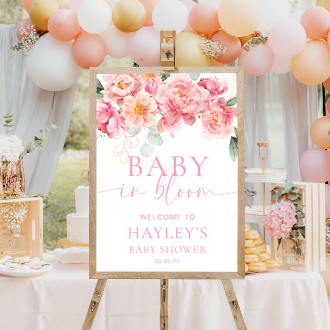 Piper Peony Baby En Fleur Douche Affiche de bienve (Créateur téléchargé)