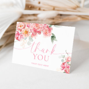 Piper Peony Floral plié Carte de remerciements