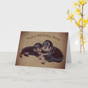 Pipettes Rottweiler Carte d'anniversaire personnal