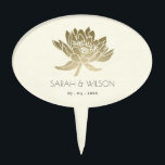 PIQUE À GÂTEAU MONOGRAPHIE FLORALE DE LOTUS BLANC EN PÂLE GLAMORE<br><div class="desc">Si vous avez besoin d'une personnalisation ou d'autres éléments correspondants,  n'hésitez pas à me contacter à l'adresse yellowfebstudio@gmail.com</div>