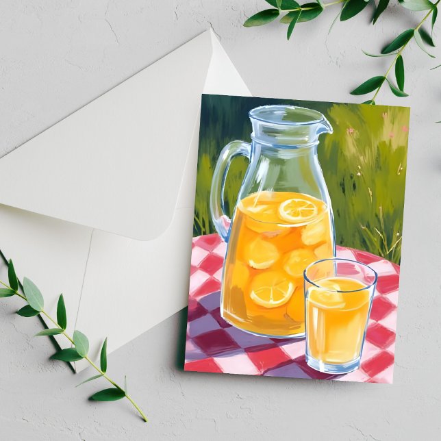 Pique-nique à la limonade | Carte de peinture de c (Créateur téléchargé)