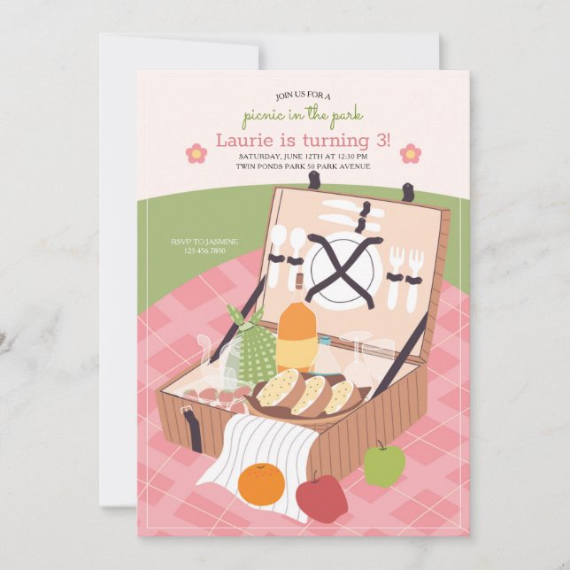 Pique-nique dans le parc Invitation (Devant)