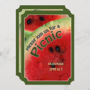 Pique-nique d'été frais pastèque Invitation