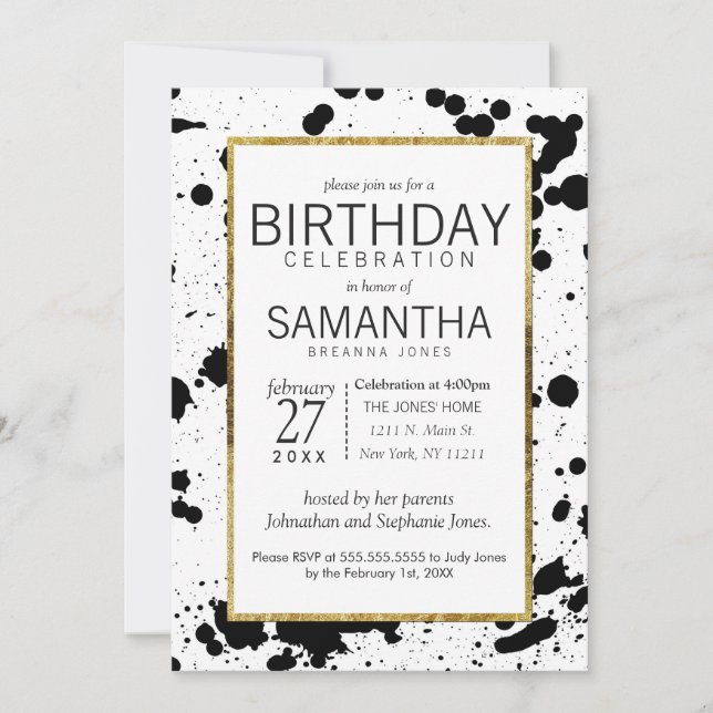 Piqûres d'encre noire et Invitation de la fête d'a (Devant)