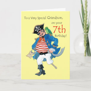 Pirate 7e carte d'anniversaire pour un petit-fils