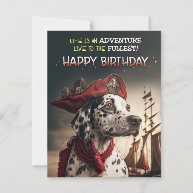 Pirate Adventure Dalmatie Carte d'anniversaire (Devant)