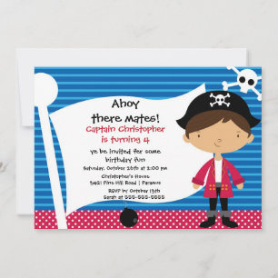 Pirate Ahoy Mates Anniversaire Fête Invitation Gar