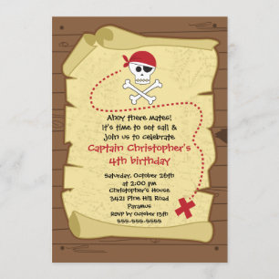 Pirate Ahoy Mates Invitation à la fête d'anniversa