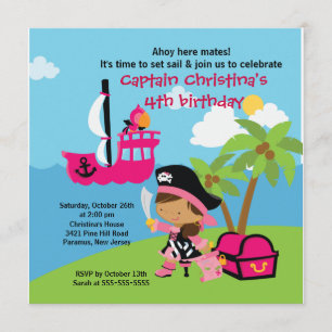 Pirate Ahoy Mates Invitation Fête d'Anniversaire