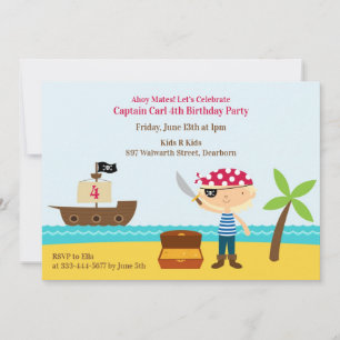 Pirate Anniversaire Fête Appartement Invitation