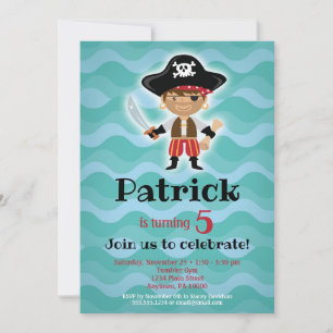 Pirate Anniversaire Fête Invitation Garçons
