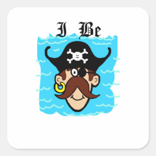 Pirate avec nom d'eau Stickers étiquette