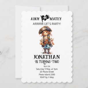 Pirate Birthday thème garçon Invitation