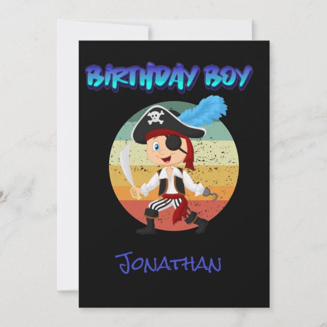 Pirate Boy Invitation d'anniversaire (Devant)