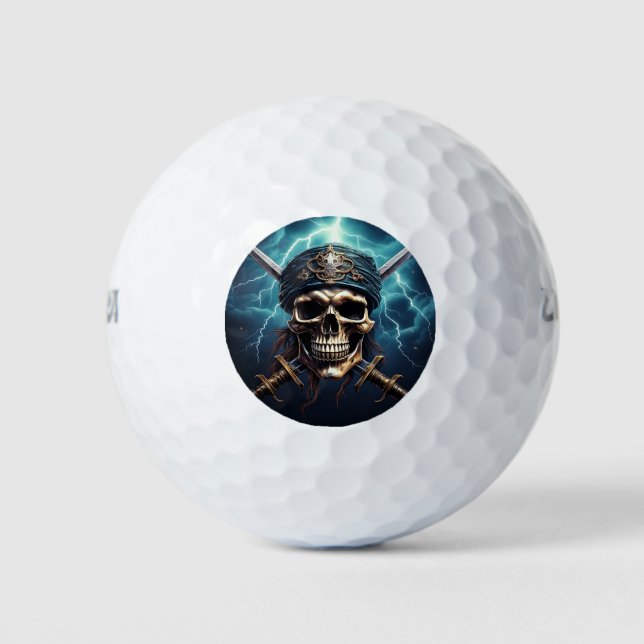 Pirate crâne avec des balles de golf (Devant)