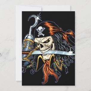 Pirate crâne avec épée et crochet par Al Rio