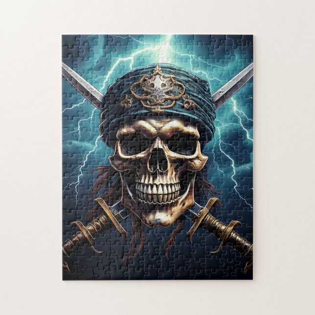 Pirate crâne avec épées Puzzle (Vertical)