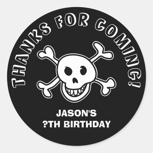 Pirate crâne et croix autocollants ou sceaux (Devant)