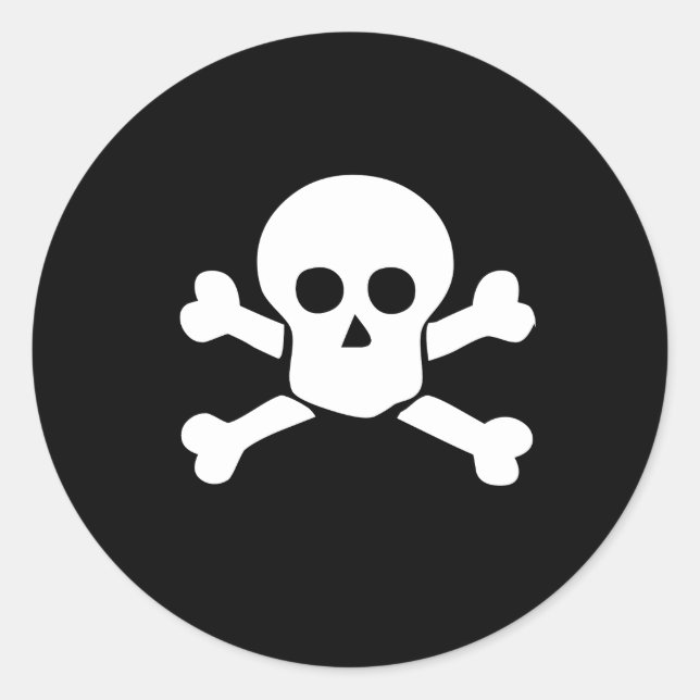 Pirate crâne et os croisés autocollant pour enfant (Devant)