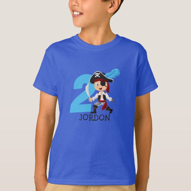 Pirate de fête d'anniversaire 2ème nom T-shirt (Devant)