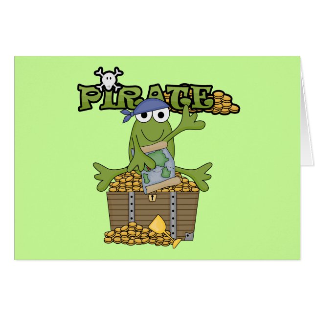 Pirate de garçon de grenouille avec des T-shirts (Devant horizontal)