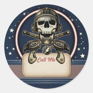 Pirate d'espace avec Ray Guns Nom Balise Stickers
