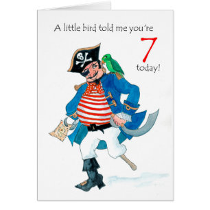 Pirate et perroquet amusants 7e anniversaire