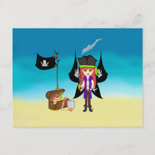 Pirate Faery avec carte postale au trésor