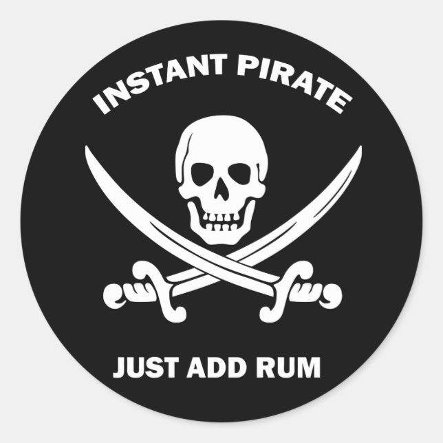 Pirate inerte Ajouter Sticker noir rhum (Devant)