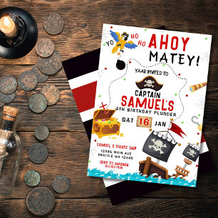 Pirate Invitation Anniversaire Ahoy Pirate Party