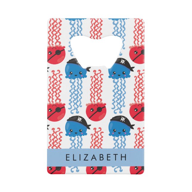 Pirate Jellyfish, Motif de méduses, Votre nom (Devant)