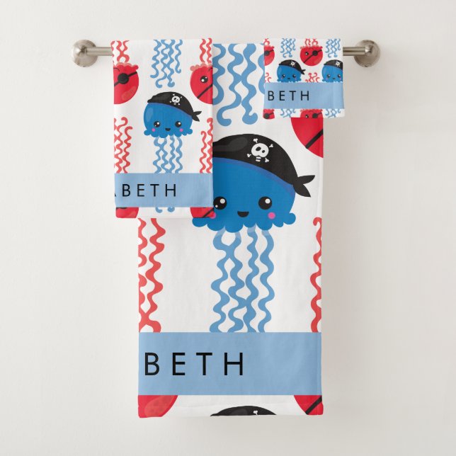 Pirate Jellyfish, Motif de méduses, Votre nom (En situation)