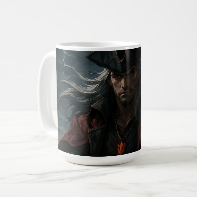 Pirate King Mug – Dark Fantasy Anime Coffee Cup (Devant gauche)