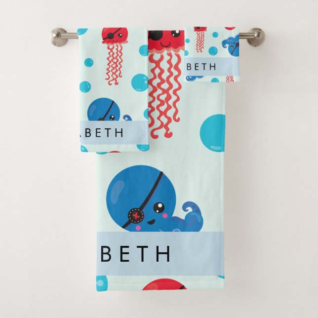 Pirate Octopus, Pirate Jellfish, Mer, Votre Nom (En situation)