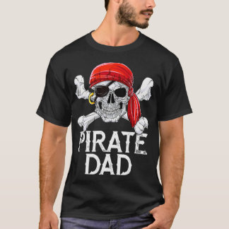 Pirate Papa T-shirt Jolly roger Drapeau Crâne Cros