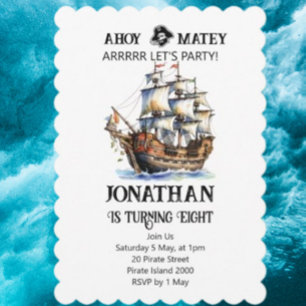 Pirate Party Anniversaire Navire Invitation