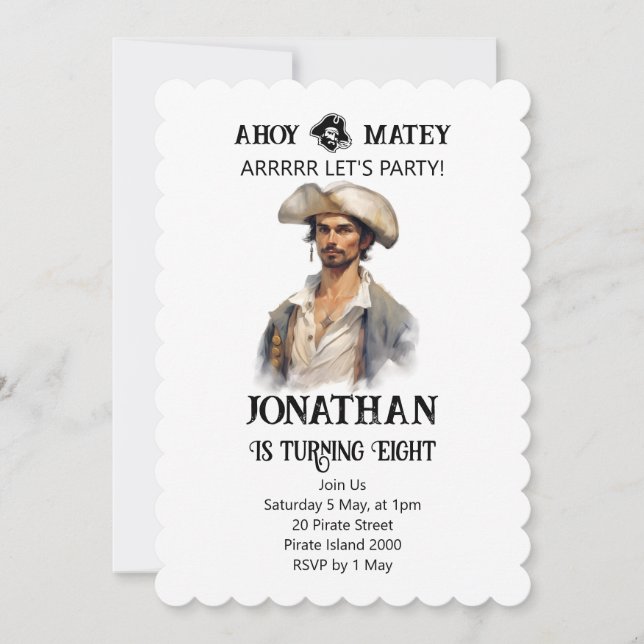 Pirate Party Boy Invitation Anniversaire (Devant)